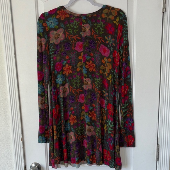 Natural Life Stevie "ButterSoft" Knit Mini Dress S rainbow garden long sleeve B - Picture 4 of 7